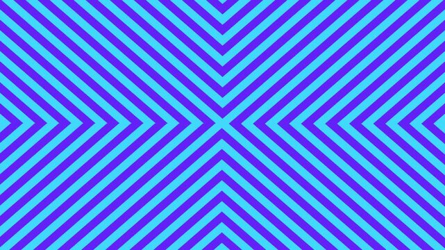 A dynamic motion graphic loop featuring intersecting diagonal stripes that form a repeating X shape or cross pattern. The vibrant neon blue and purple lines shift smoothly, creating an optical illusio