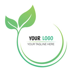 Leaf nature initial seed logo design letter symbol organic plant farm eco health | Premium Vector design