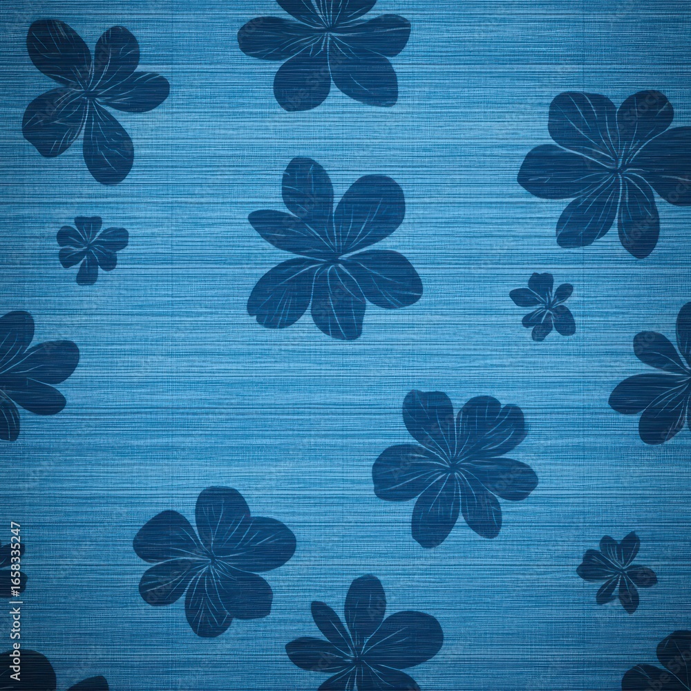 Poster blue background with flower patterns for vibrant design projects
