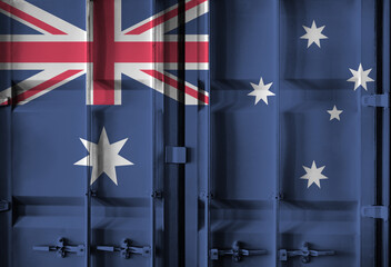 Shipping container with Australian national flag overlay