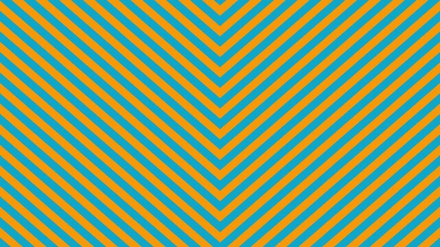 Multicolored diagonal stripes in teal, yellow, and orange hues create a vibrant chevron X pattern that throbs and expands smoothly, perfect for colorful transitions, summer vibes, or lively presentati