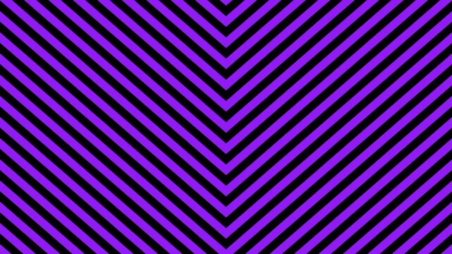 Bold black and vibrant purple diagonal stripes form a dynamic central X that rhythmically pulses and shifts, creating a hypnotic optical effect ideal for energetic transitions, music videos, or abstra