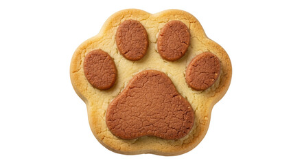 Isolated Dog Paw Print Cookie