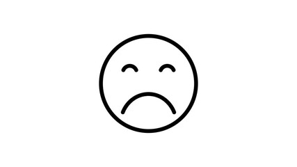 Set of Sad Emojis animation. Emotional rating sad faces set. A smiley face with a closed eyes, Expressionless emoji Outline Colorful smileys user experience icon Animation - Powered by Adobe