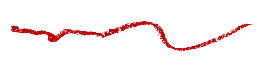 Red colored pencil drawing isolated on transparent background