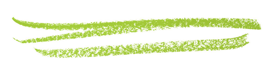 Green colored pencil drawing isolated on transparent background