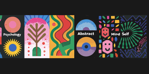 Abstract Colorful Psychology Mind Self Art