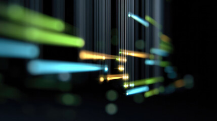 Glowing lines abstract background digital futuristic neon technology blue green yellow motion energy