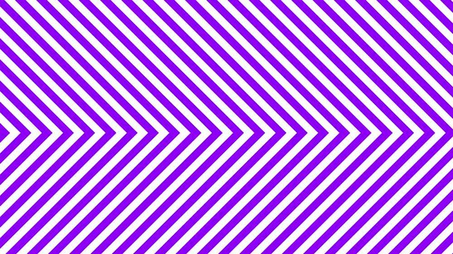 A geometric pattern of purple and white chevron arrows moves steadily in a loop. This dynamic motion graphic is ideal for abstract video backgrounds, transitions, or modern UI designs.