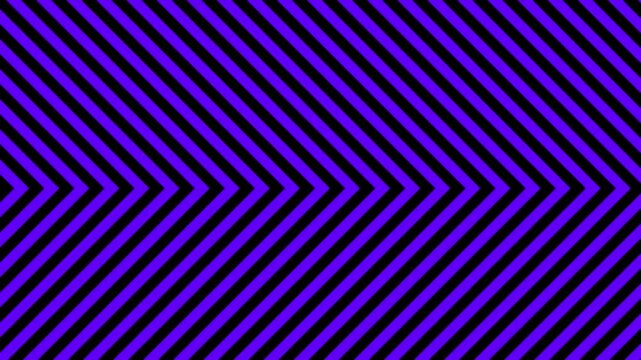 A high-contrast animation of diagonal purple and black stripes forming a V-shaped chevron pattern that moves continuously. This dynamic geometric background is perfect for high-energy music videos or 
