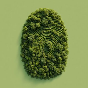 fingerprint made up of greenery