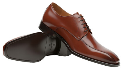 Isolated Brown Leather Dress Shoes