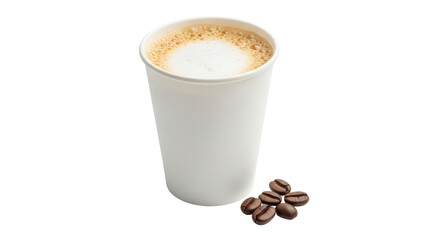 Isolated Coffee Cup with Coffee Beans