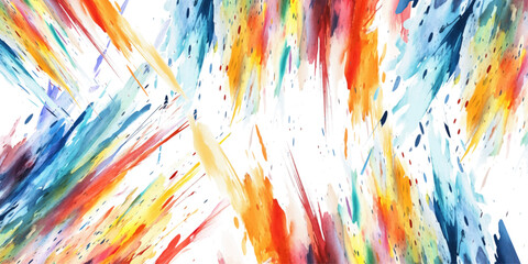 Bright and colorful watercolor painting with fluid brush strokes, blending shades and textures, creating an artistic, abstract background ideal for creative design projects.