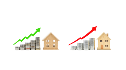 Home financial growth on transparent background png