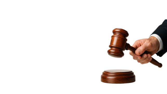 Judge gavel on transparent background png