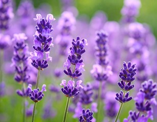 Enchanting lavender blossoms basking in soft light creating a dreamy botanical tapestry