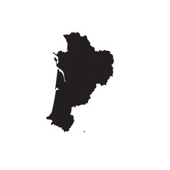 Nouvelle-Aquitaine Region Map Vector