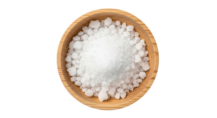 Isolated Salt in Wooden Bowl