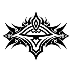 Tribal Borders vector clean black silhouette design white background