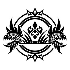Tribal Borders vector clean black silhouette design white background