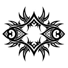 Tribal Borders vector clean black silhouette design white background