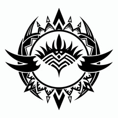 Tribal Borders vector clean black silhouette design white background