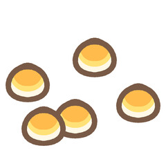 かわいいたまごボーロのアイコンイラスト素材
