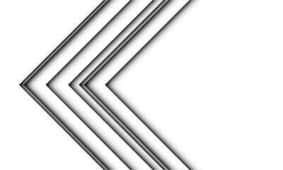 Abstract black shadow arrow direction geometric on white background vector