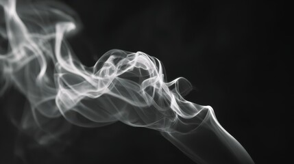 Obraz premium Abstract shot of an empty flame fading into black, soft wisps of smoke curling upward, mysterious and surreal atmosphere