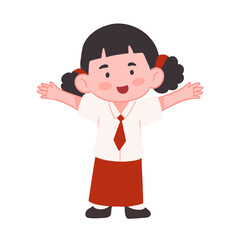 elementary school girl in Indonesia 