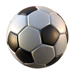 3d classic soccer ball isolated on transparent background