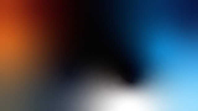 Retro vintage orange red yellow black white blue sky purple grey brown gradient abstract background. Color ombré blend. Smooth transition. Film grain noise texture with soft light-leak glow vignette.