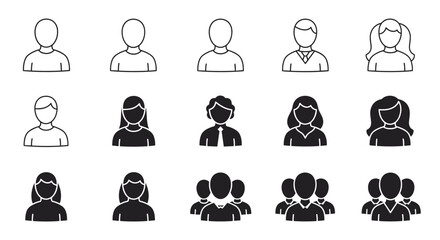 Obraz premium Diverse Group Human Icons Representing Community Connection and Teamwork Isolated on Transparent Background