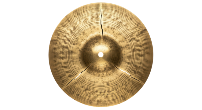 Isolated Broken Cymbal