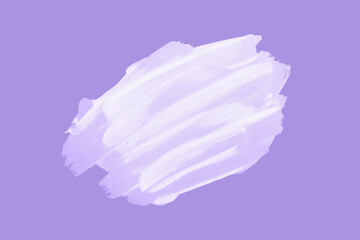 Smooth cream smear on bright lilac background. Ideal for beauty branding, product packaging,...