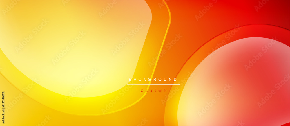 Poster abstract background features flowing yellow, orange curves. gradient shades create dynamic visual ef