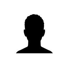 Person head silhouette vector flat design.