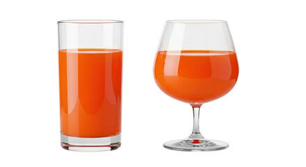 Isolated Carrot Juice Glasses