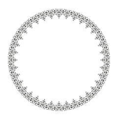 Black round vintage vector frame on a white background.