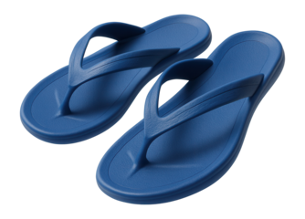 Blue flip flops.