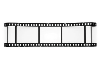 Vintage film strip with a damaged frame and black spot
