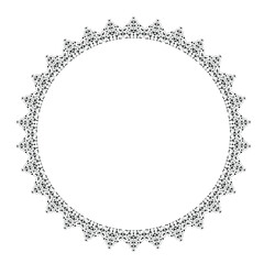 Black round vintage vector frame on a white background. eps10