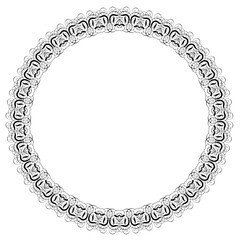 Black round vintage vector frame on a white background. eps10