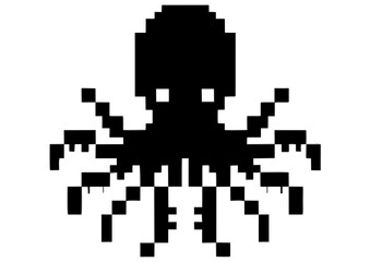Fototapeta premium Stylized octopus silhouette in dark blue, representing marine life and intelligence