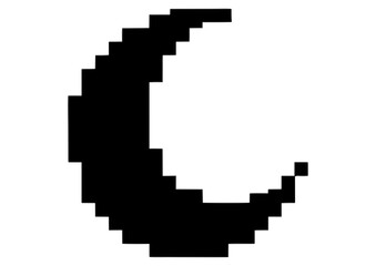 Stylized crescent moon on a light blue background, vector illustration 