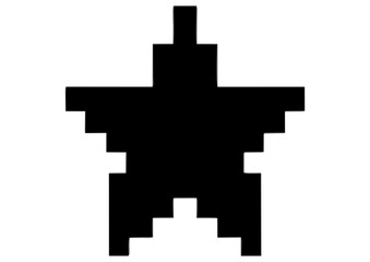 Stylized yellow star on a light blue background, vector illustration 