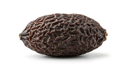 Obraz premium Close up of a dark brown dried fruit on a white background gourmet, delicious, cuisine, food photography, background