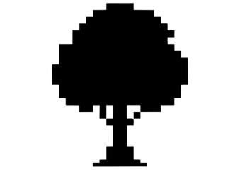Fototapeta premium Black tree silhouette with leaf branches on white background and copy space