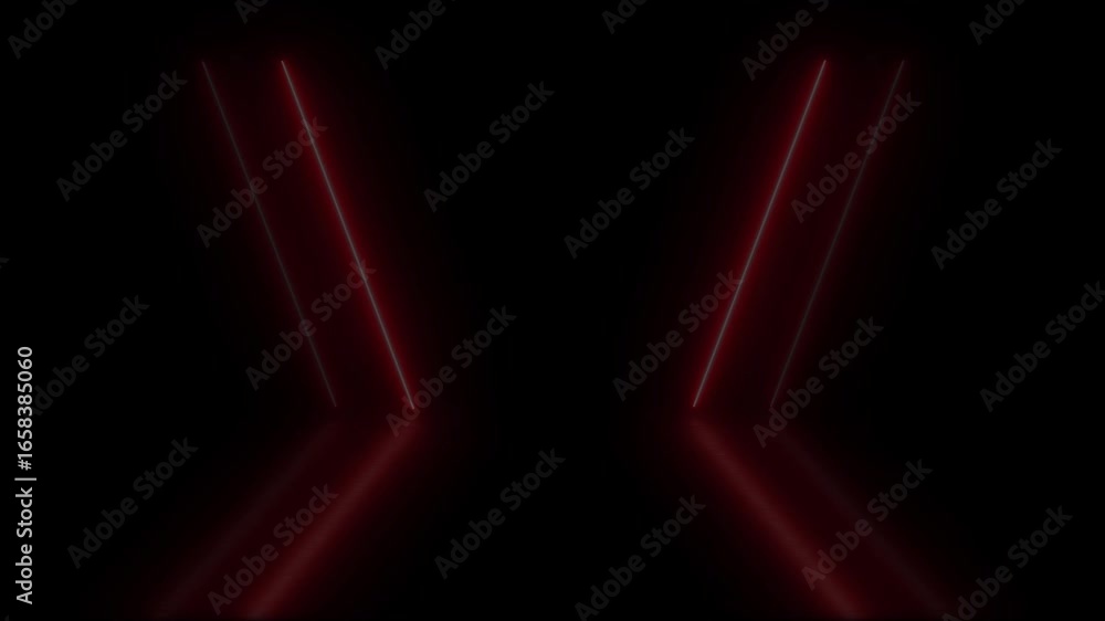 Poster abstract neon background with colorful beams of light. futuristic 3d render of red cyan rays. night 
